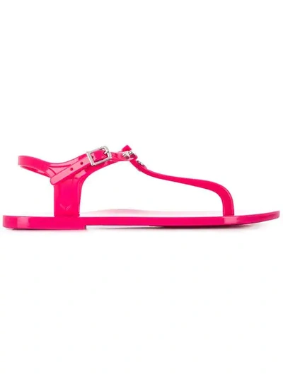 Shop Love Moschino Heart Thong-strap Sandals In 620 Pink
