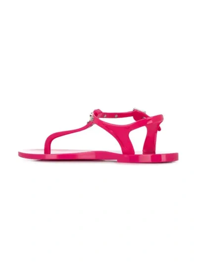 Shop Love Moschino Heart Thong-strap Sandals In 620 Pink