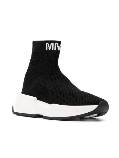 Shop Mm6 Maison Margiela High Socks-style Sneakers In Black
