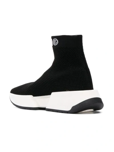 Shop Mm6 Maison Margiela High Socks-style Sneakers In Black