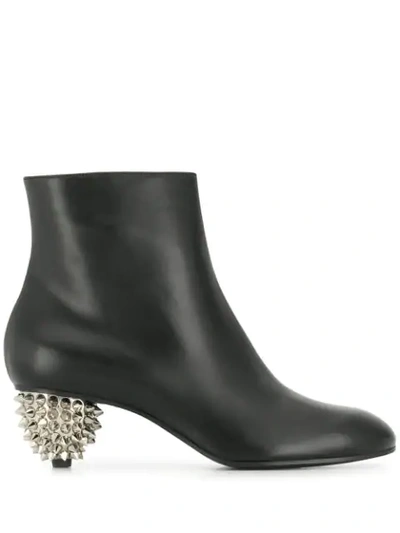 ALEXANDER MCQUEEN SPIKED HEEL ANKLE BOOTS - 黑色