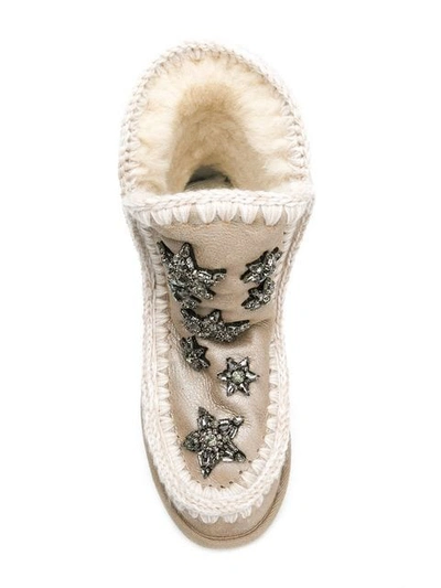 Shop Mou Sheepskin Snow Boots In Neutrals