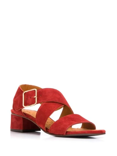 Shop Chie Mihara Cross Strap Sandals In Red