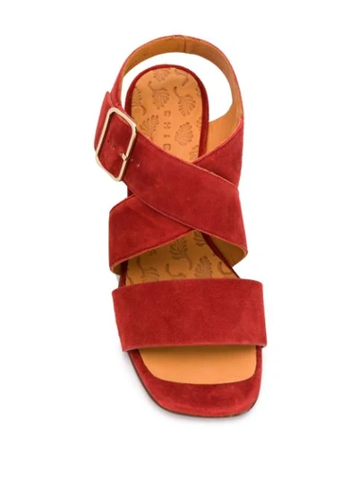 Shop Chie Mihara Cross Strap Sandals In Red