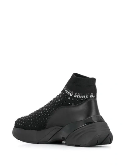Shop Pinko Studded Sock Sneakers In Black