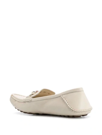 Pre-owned Gucci 2000's Bamboo Detail Loafers In White