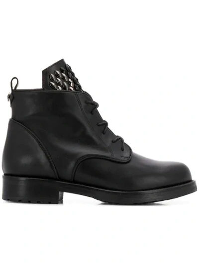 Shop Albano Studded Tongue Boots In Black