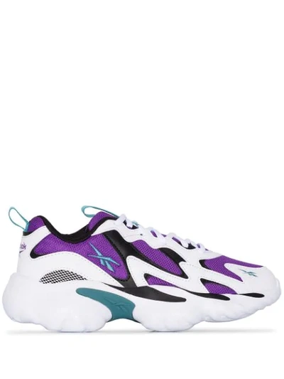 REEBOK WHITE, PURPLE AND BLUE DMX SERIES 1000 SNEAKERS - 紫色