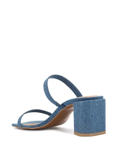 Shop By Far Tanya Denim Sandals In Blue
