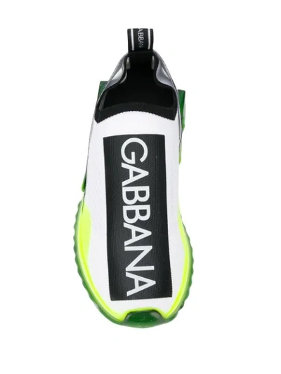 Shop Dolce & Gabbana Logo Print Sock Sneakers In White