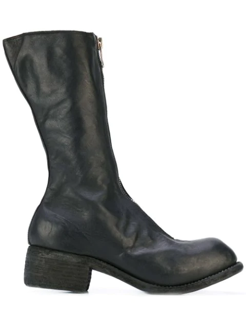 guidi front zip loafers