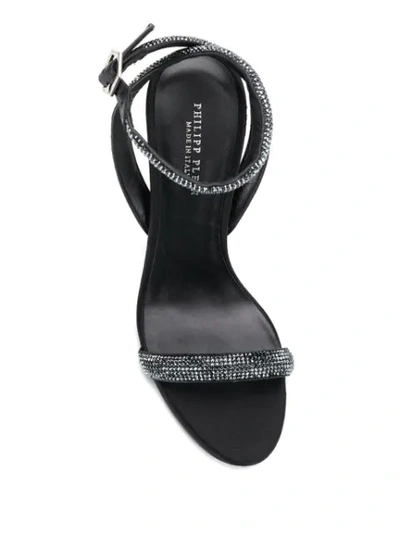 Shop Philipp Plein Crystal High-heeled Sandals In Black