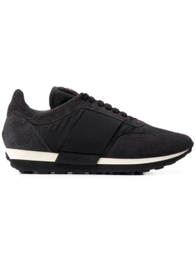 Shop Moncler Low Top Trainers In Black