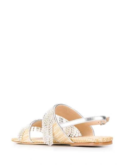 Shop Polly Plume Strass Sandals In Silver