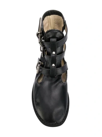 Shop Mm6 Maison Margiela Buckled Ankle Boots In Black