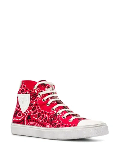 Shop Saint Laurent Bedford Hi-top Sneakers In Red