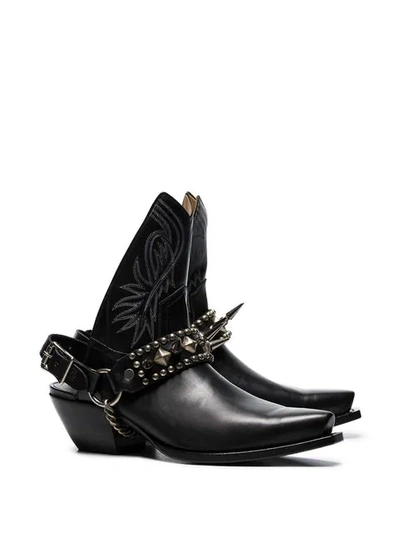 Shop R13 Black 25 Backless Leather Cowboy Boots