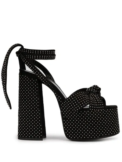 Shop Saint Laurent Stud-embellished Paige Sandals In 1000 -nero