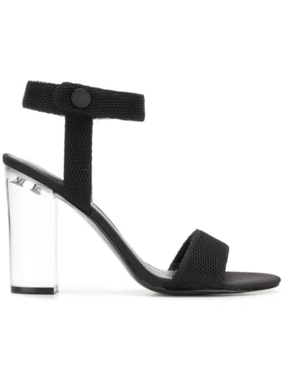 Shop Kendall + Kylie Rowan Perspex Heel Sandals In Black