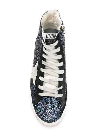 Shop Golden Goose Francy Glittered Sneakers In Black