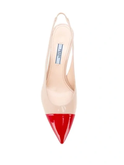 Shop Prada Pointed Slingback Pumps In F0rys