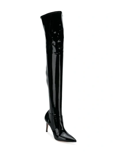 Shop Gianvito Rossi Over The Knee Boots In Black