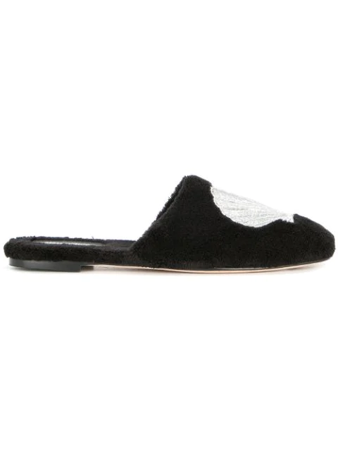 Mara Mine Flache Sofia Mules In Black Modesens