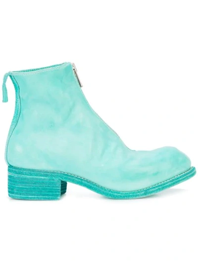 Shop Guidi Zip Up Ankle Boots In Blue