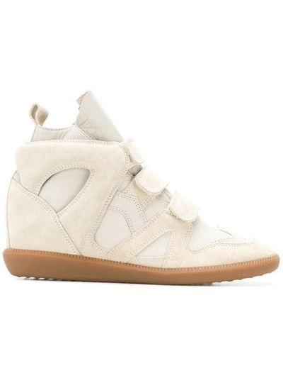 Shop Isabel Marant Hi-top Velcro Sneakers In Neutrals