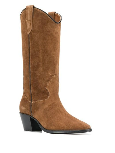 Shop Paris Texas Mid-calf Heel Boots In Brown