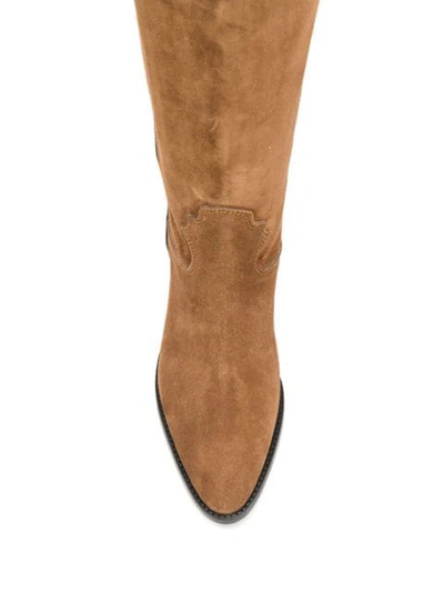 Shop Paris Texas Mid-calf Heel Boots In Brown