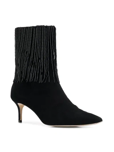 Shop Christopher Kane Embroidered Ankle Boots In 1000 Black