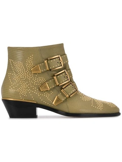 Shop Chloé Susanna Studded Boots In 23r Maple Brown