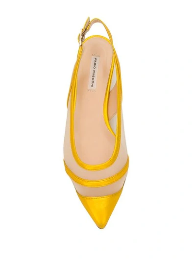 Shop Fabio Rusconi Metallic Pointed Sandals In Yellow