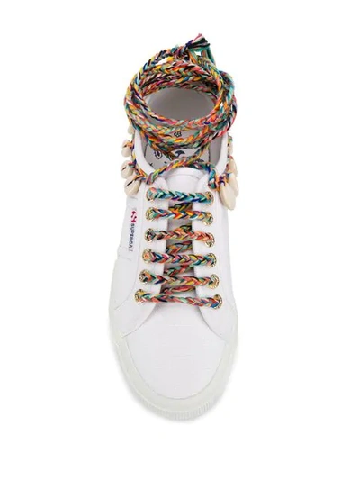 Shop Alanui X Superga Cowrie Shell Sneakers In White