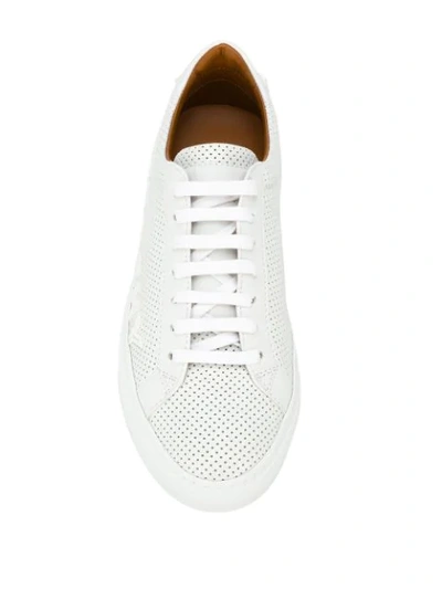 Shop Givenchy Logo Perforated Sneakers In White