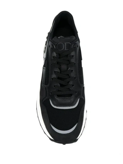 Shop Tod's T Logo Platform Sneakers - Black