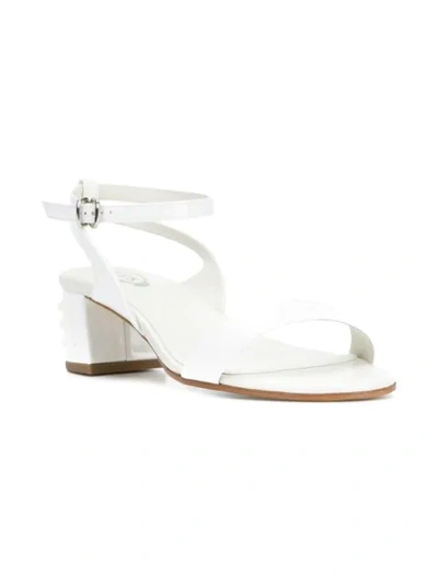 Tod's Stud Detail Block-heel Sandals In White