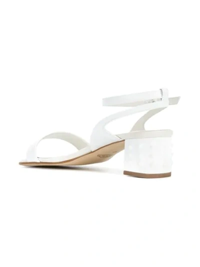 Tod's Stud Detail Block-heel Sandals In White