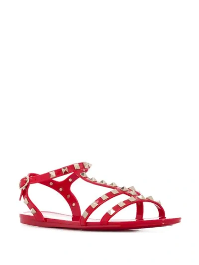 VALENTINO VALENTINO GARAVANI ROCKSTUD SANDALS - 红色