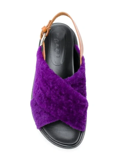 Shop Marni Fussbett Sandals In Purple
