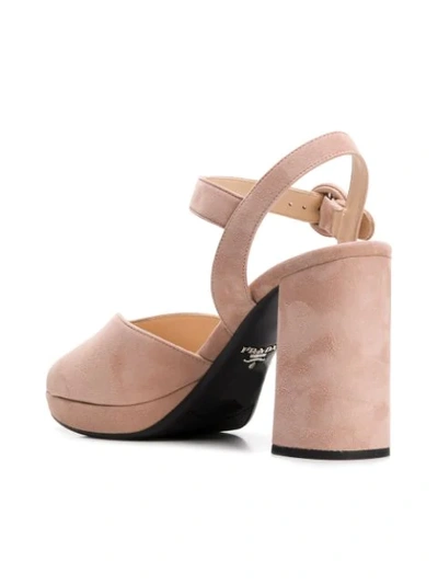 Shop Prada Chunky Heel Sandals In Pink