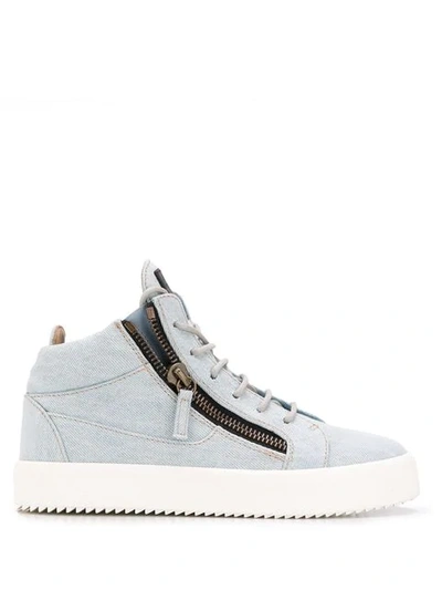 Shop Giuseppe Zanotti Blue Kriss Sneakers