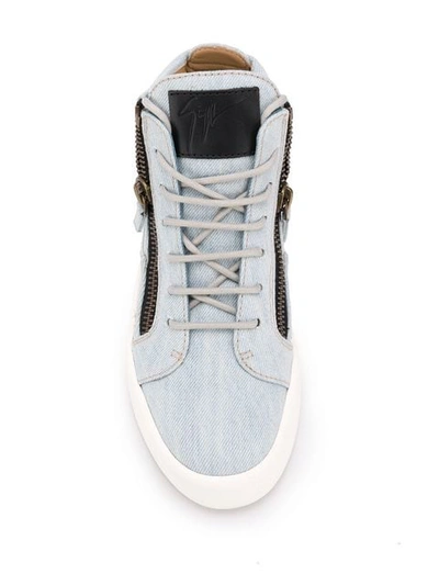 Shop Giuseppe Zanotti Blue Kriss Sneakers