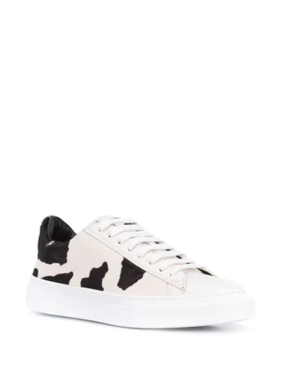 Shop Fabiana Filippi Cow Print Low-top Sneakers In White