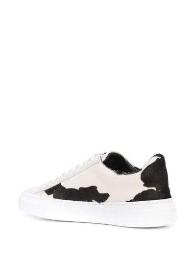 Shop Fabiana Filippi Cow Print Low-top Sneakers In White