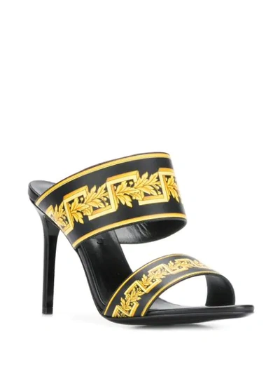 Shop Versace Barocco Print Sandals In Yellow