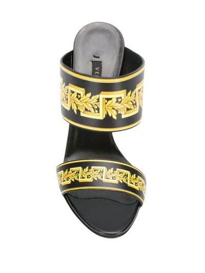 Shop Versace Barocco Print Sandals In Yellow
