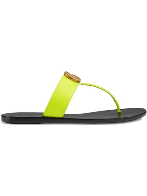 neon yellow gucci sandals