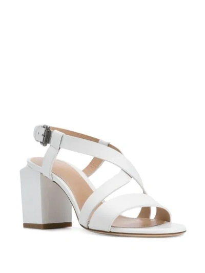 Shop Deimille Block Heel Sandals In White